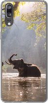 Telefoonhoesje Geschikt voor Huawei P20 hoesje - Olifant - Water - Dieren - Bomen - Zon - Siliconen Telefoonhoesje