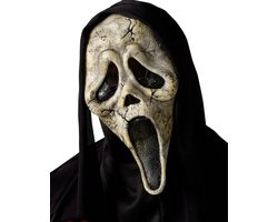 Funworld Officiele Licentie Scream masker Scream Halloween Masker met Capuchon voor bij Halloween Kostuum Volwassenen - Plastic - Creme/Wit Image