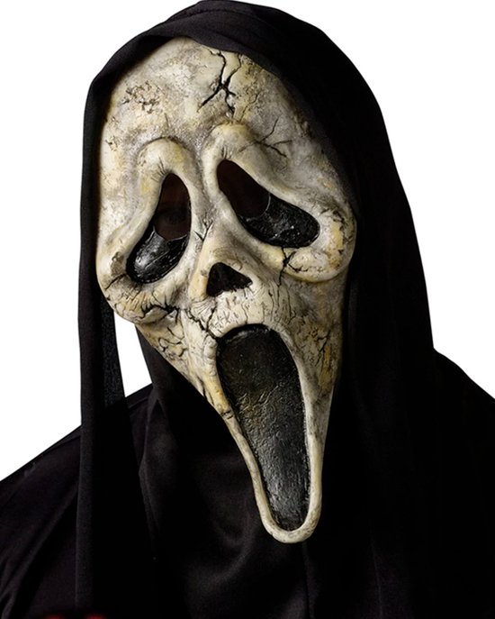 Funworld Officiele Licentie Scream masker Scream Halloween Masker met Capuchon voor bij Halloween Kostuum Volwassenen - Plastic - Creme/Wit Funworld Officiele Licentie Scream masker Scream Halloween Masker met Capuchon voor bij Halloween Kostuum Volwassenen - Plastic - Creme/Wit