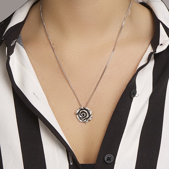 pendentif argent oxydé oxi rose 1100807