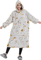 Pterygoid Extra Lange Oversized Deken Hoodie, Draagbare Deken met Capuchon, Mouwen en Zak | Knuffel Fleece Sweatshirt voor Volwassenen, Cadeau voor Vrouwen en Mannen, Blauw, one size