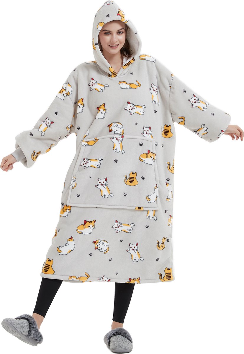 Q-Living Hoodie Deken Extra Lang