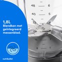 Close-up van het mes van de 1,8L Nutribullet blendkan.