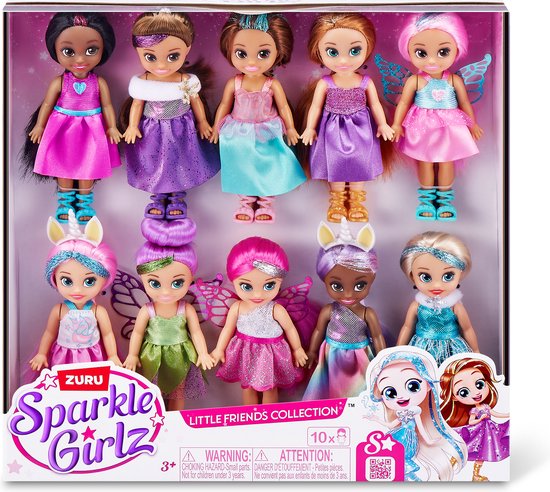 ZURU Sparkle Girlz Little Friends Set de 10 Poupées bol
