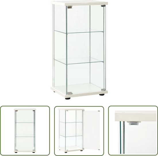 Verres The Living Store - Wit et Transparent - 42,5 x 36,5 x 86 cm - Glas 4 mm - Avec 3 couches