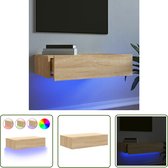 vidaXL Tv-meubel met LED-verlichting 60x35x15,5 cm sonoma eikenkleurig - Tv-meubel - Salontafel - Houten Meubilair - Led-verlichting - Sonoma Eiken