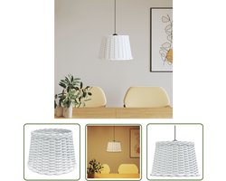 vidaXL Rieten Lampenkapan - Plafondlampenkap - Plafondlampenkap Ø40x26 cm wicker wit - Witte Lampenkappen - Vintage Lampenkap - Landelijke Lampenkappen