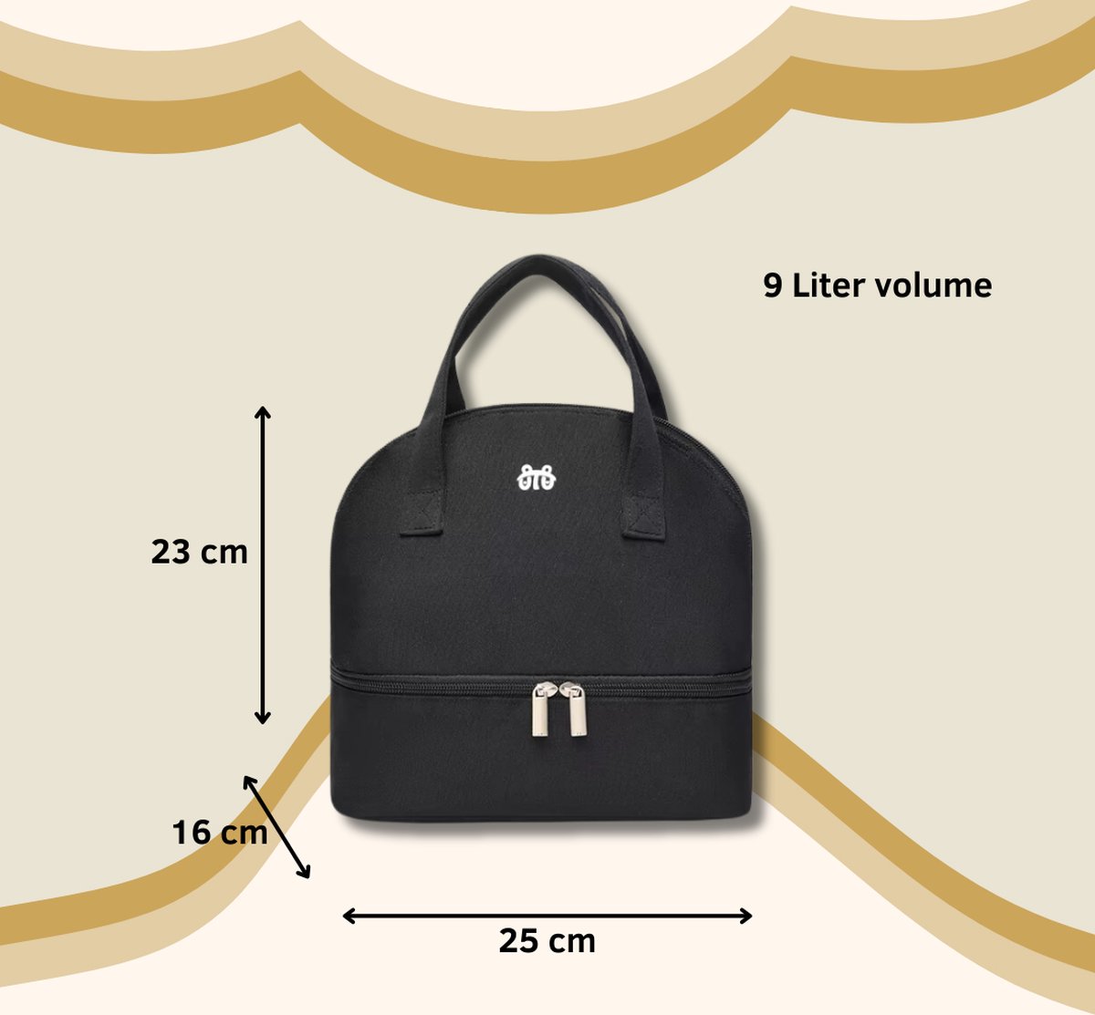 Goodston - Kolftas - Zwart - Compact - Klein - Moedermelk tas - Moedermelk koeltas - Koeltas - Babyfles koeltas - Babymelk koelen - koeltas borstvoeding - Luiertas - Luiertassen - Rugtas dames - Rugtas meisje - Rugtassen – foto 4