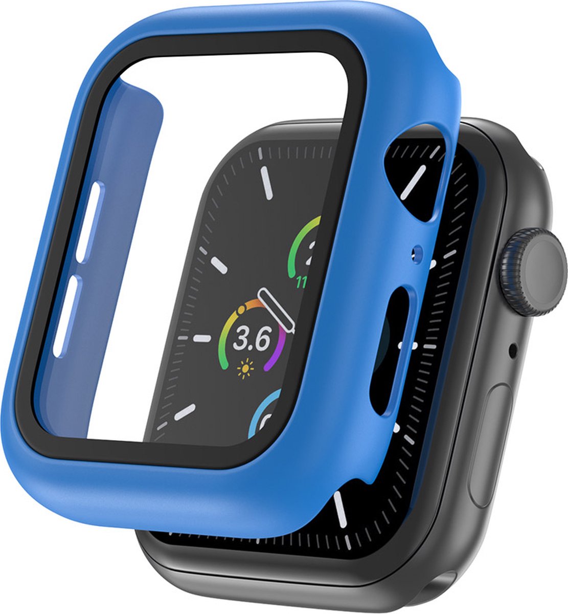 EP Goods - Full Cover/Hoesje - Screen Protector - Geschikt voor Apple Watch Series 4/5/6/SE 40mm - Hard - Protection - Blauw