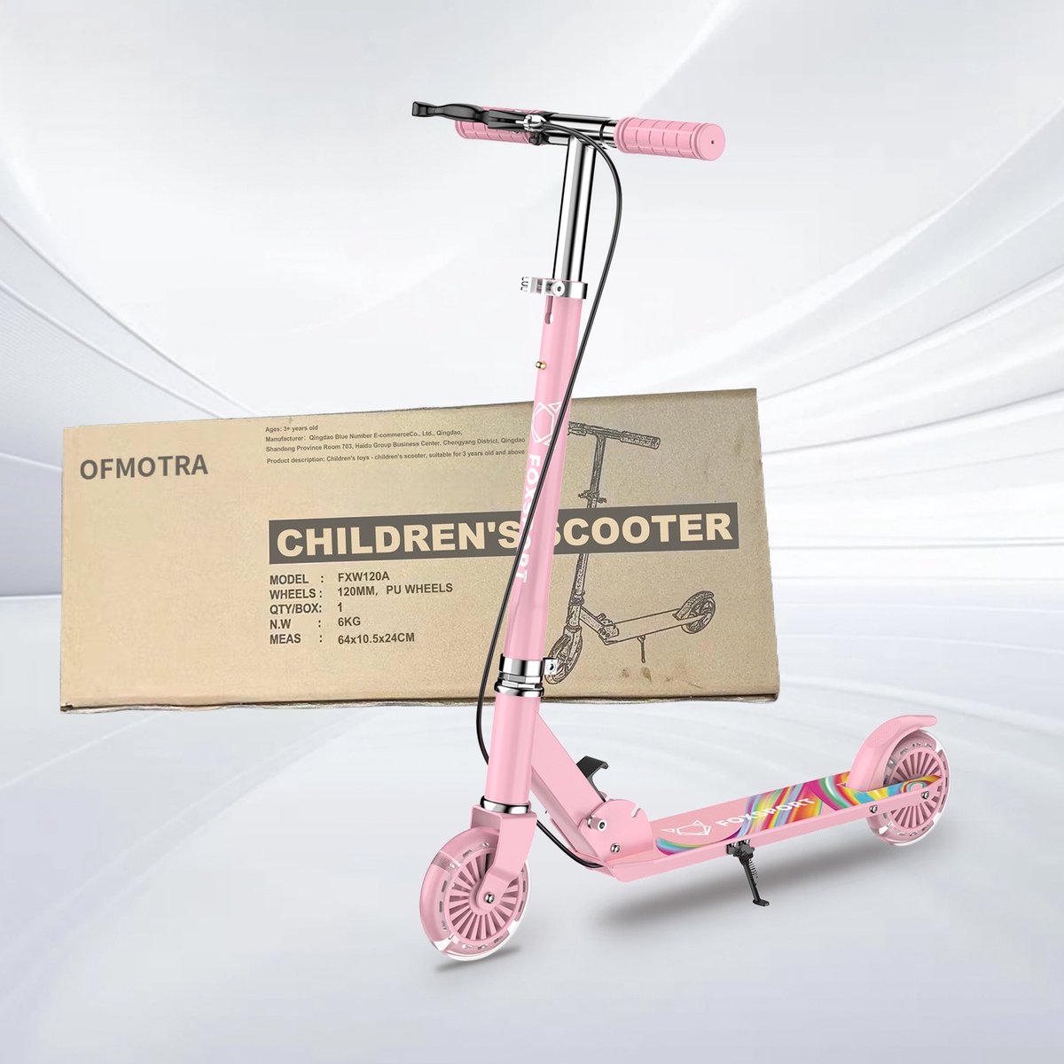 OFMOTRA kinderstep met LED-wielen en dubbele rem thumbnail 4
