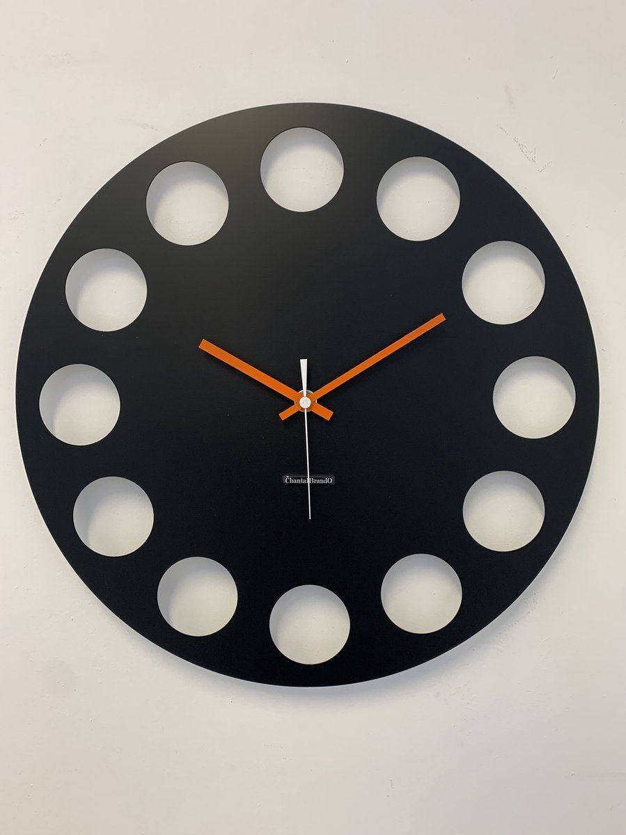 ChantalBrandO Wandklok MARAVAL Black XL Modern Design