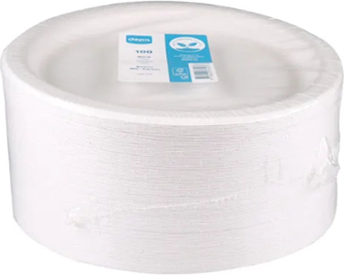 Goedkoopste Biodore Kartonnen bord 22cm wit 100 stuks biologisch