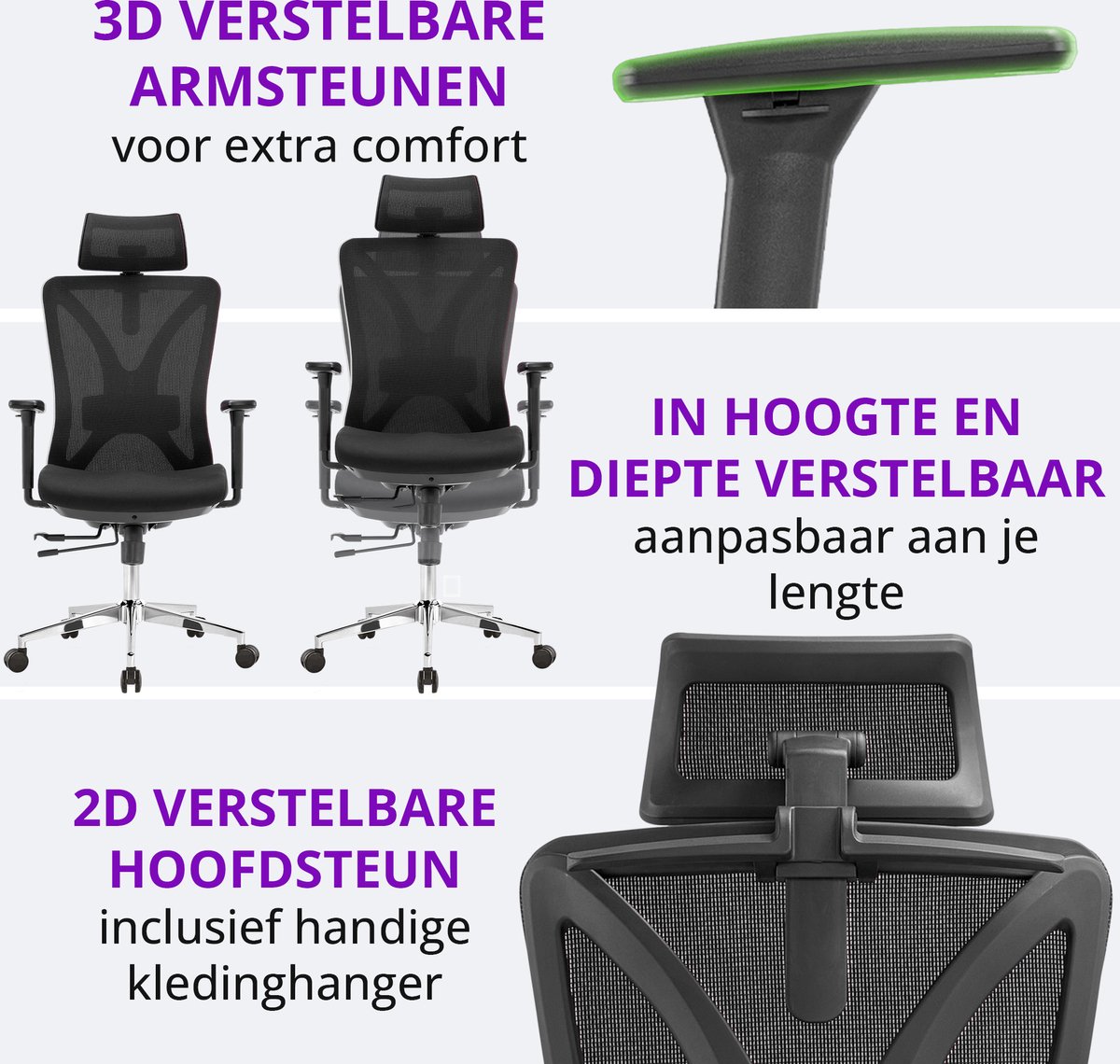 Bureaustoel Prestige - NEN-EN1335 - Volledig Verstelbaar - afbeelding 3