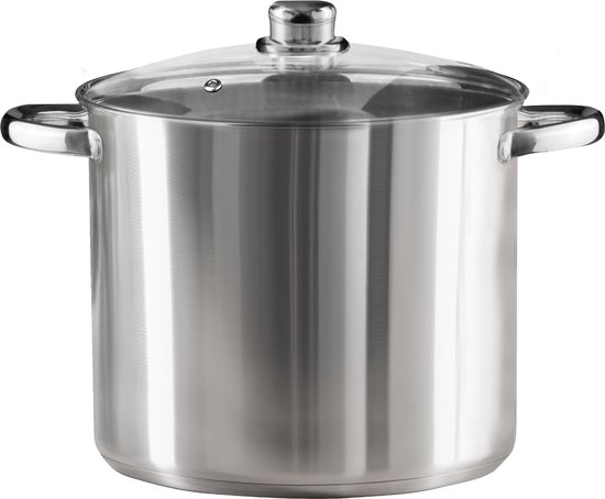 San Ignacio Kookpannenset, 8-delig, Roestvrij Staal, Met Glazen Deksels Geschikt Voor Inductie Altea Diameter 16 Cm 18 Cm 20 Cm En 24 Cm