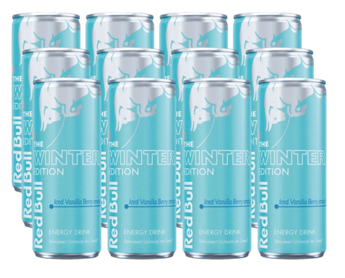 Goedkoopste Red Bull - Winter Edition - Iced Vanilla Berry smaak - 12 x 250 ml (voordeel verpakking