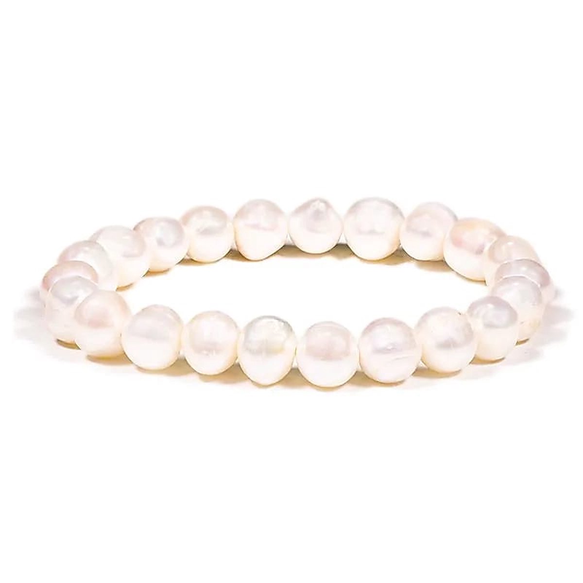 Armband - Witte Potato Parels - Zachte en Zuiverende Energie - Sierraad - Cadeau