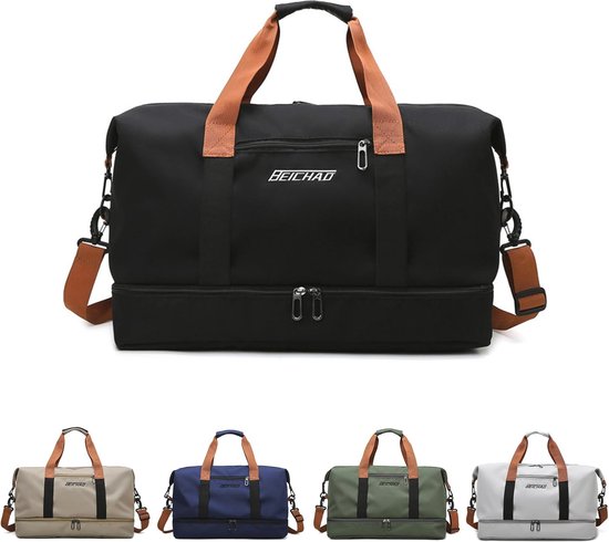 Sporttas voor dames en heren - Waterdichte weekendtas met schoenenvak en nat vak