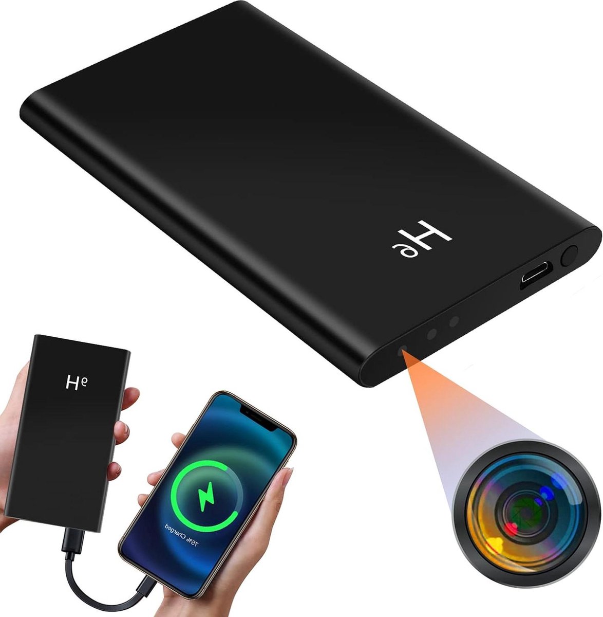 Spy Camera Verborgen Camera Power Bank HD 1080P Minicamera - Zwaartekrachtdetectie - Automatisch Nachtzicht - 20 Uur Opname