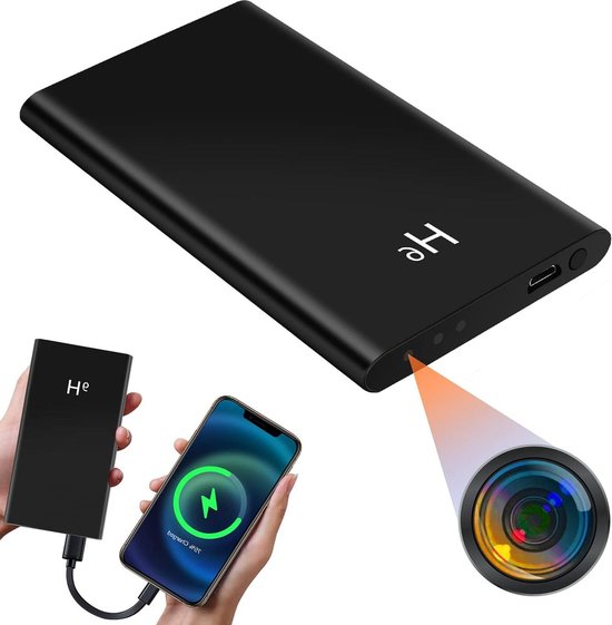 Power Bank H2 5000 MHA met verborgen camera Microspy Cam HD 1080P oplader CW189 (Micro SD niet inbegrepen