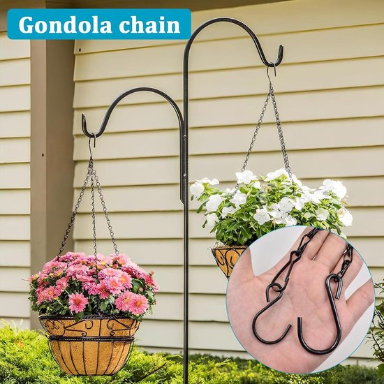 3 stuks kettingen om op te hangen, hangketting met clips, metalen hangmand voor vogelhuisjes, lantaarns, plantenbak, bloempot, mand