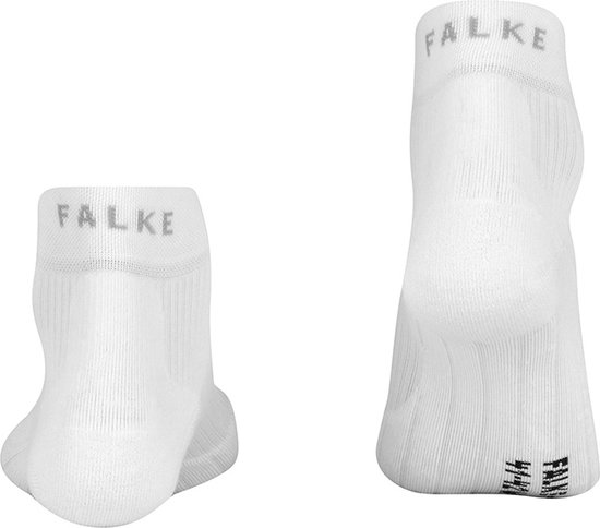 Witte Falke tennissokken voor dames, maat 41-42. Grijze Falke-letters op de boord.