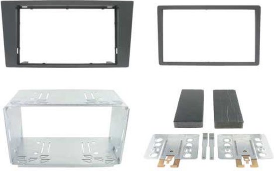 Cache Radio Ford Mondeo 2003-2007 | Adaptateur Quadlock ISO Pour Autoradio 1-DIN | Tomzz Audio | Gris Anthracite