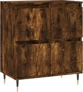 vidaXL - Buffet - 60x35x70 - cm - décoré - bois - fumé - chêne