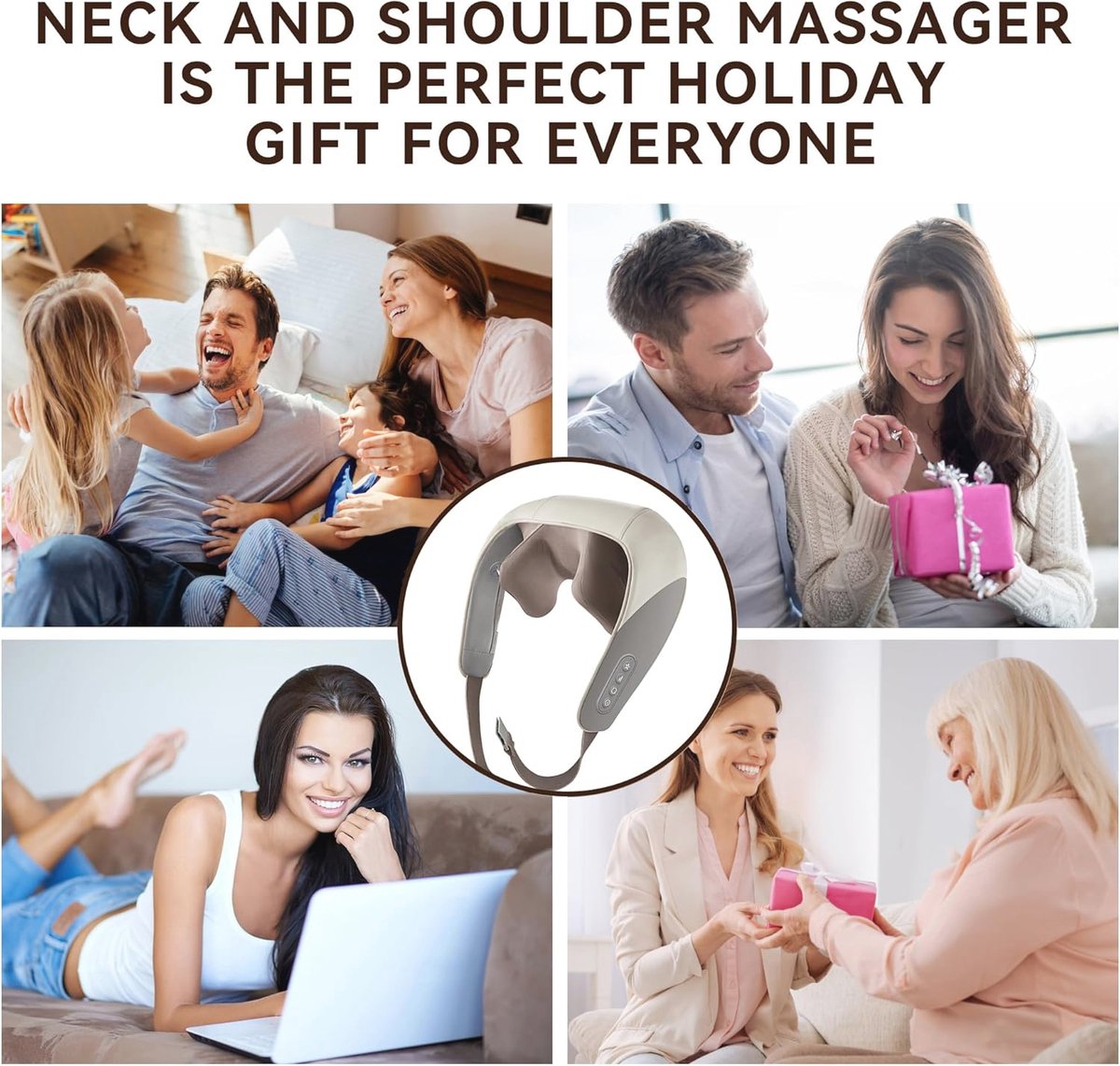 Mini Shiatsu Nekmassageapparaat met Warmte - Elektrische Massager voor Nek, Rug en Schouders - Diepweefsel Pijnverlichting — cadeau in Verzorging - foto 7