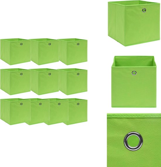 Boite de rangement vidaXL Opbergboxen met deksel 10 st 32x32x32 cm stof