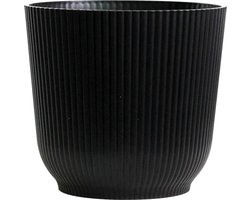 Green Harmony I Plantenpot, 21,5 cm, grote zwarte plantenbak, set van 2, bloempotten voor binnen en buiten, voor tuin en huis, in mat zwart, geharde kunststof plantenbakken, woondecoratie