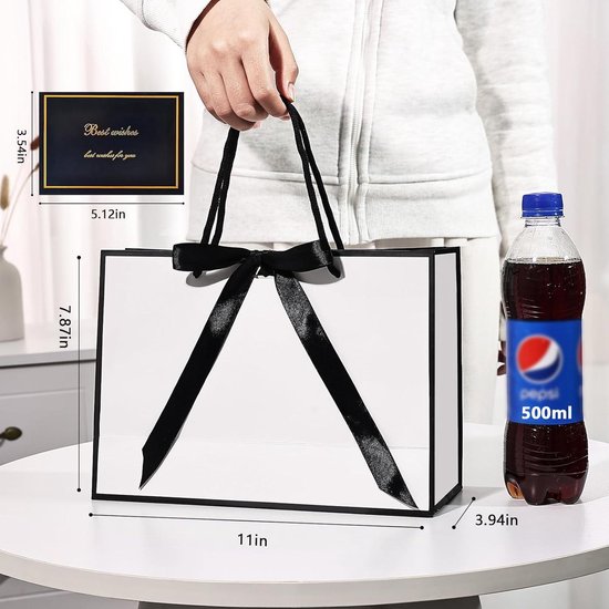 Cadeaupapier tas set van 2 extra vakken kopen