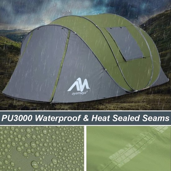 Ruime pop-up tent voor 6 personen - Dubbellaagse waterdichte instanttent met vestibule en automatische opstelling van Forceatt — afbeelding 5
