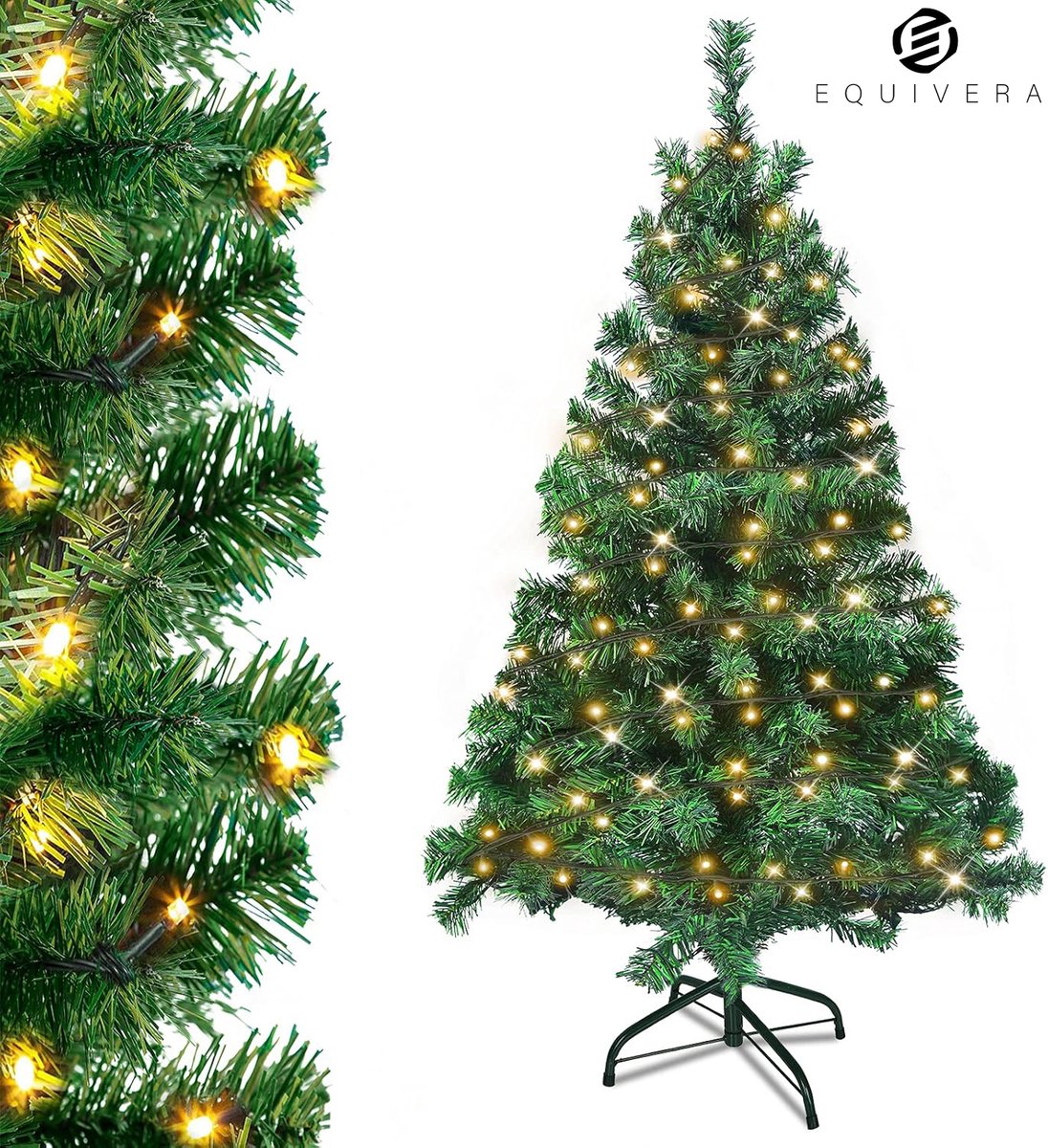 Equivera Kerstboom met Verlichting en Sneeuw - Kerstboom - Kerstboom met Sneeuw - Kerstboom met Verlichting