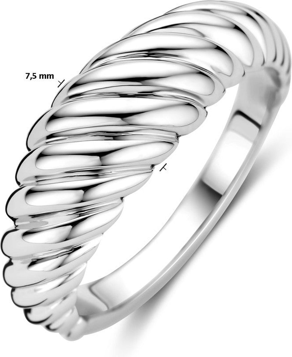 Gerhodineerd Zilver Ring Gedraaid 1339170