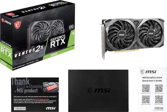MSI GeForce RTX 3060 VENTUS 2X 12G OC - Videokaart - 12GB GDDR6