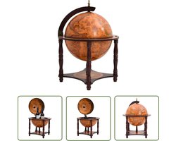 vidaXL Houten Globebar - Globebar - Globebar massief eucalyptushout bruin - Vintage Globebar - Drinks Cabinet - Kast Voor Drankjes Image