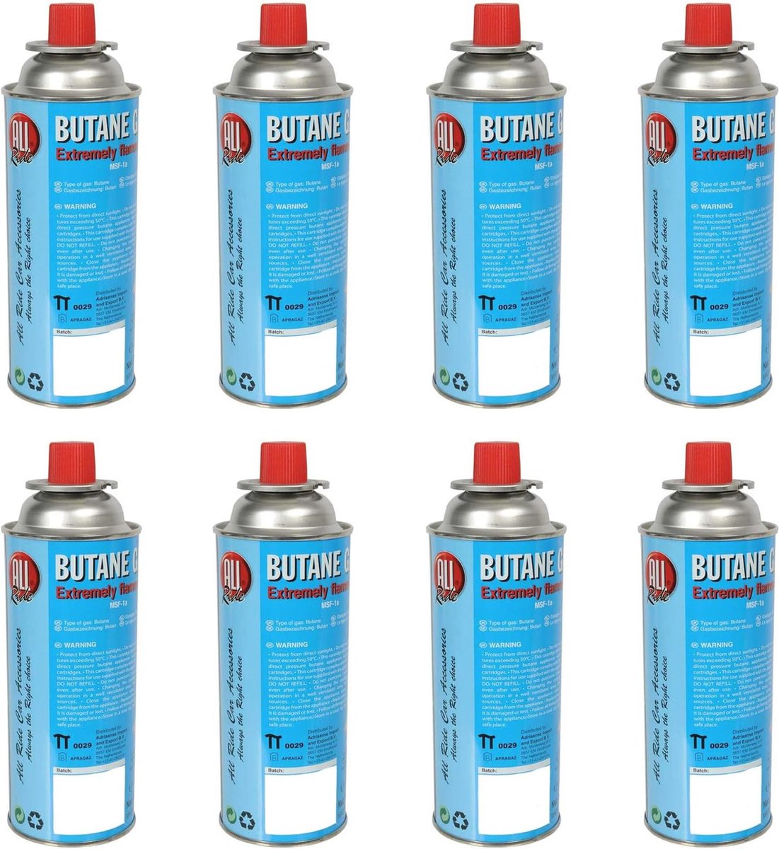 Navulverpakking 8 x Butaangaspatronen 227g voor Onkruidbranders
