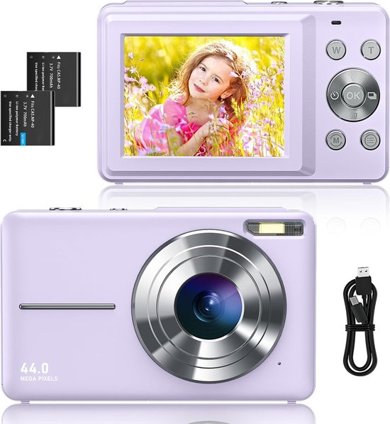 Sevenat Digitale camera, 44 MP, FHD 1080p, compacte