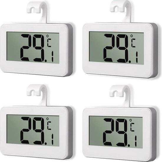 Set van 2 koelkast- en vriesthermometers met ophanghaak (wit