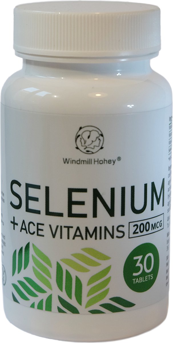Goedkoopste Selenium 200 MCG met Vitamin A C E - Antioxidant properties, Immune system, Thyroid function, 30 tablets, Windmill Hohey,the Netherlands