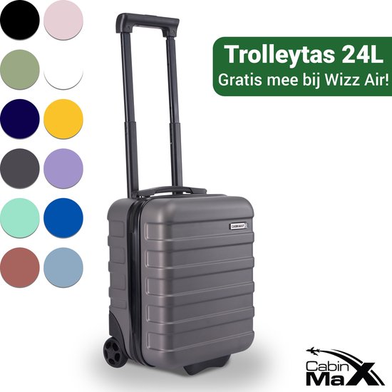 CabinMax Handbagage Koffer - Reiskoffer 24L - Handbagage Trolley Wizz Air - 40x30x20cm - Graphite