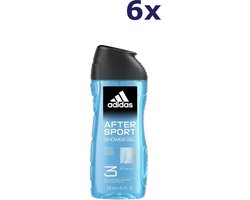 Adidas Douchegel & Shampoo - After Sport - Men - 6x 250ml - Voordeelverpakking