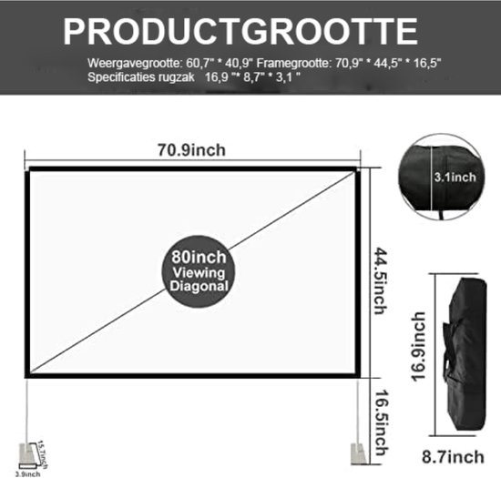 Draagbaar projectiescherm | Korting tot 17