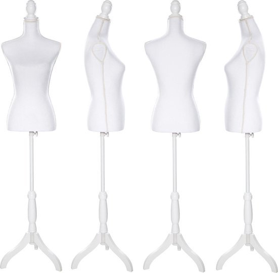 Lowander Dames Paspop - Etalagepop - Verstelbaar 134 tot 170 cm - Wit
