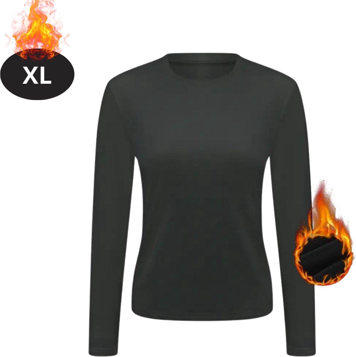Nivard Thermokleding Dames – Thermoshirt – Polyester – Winter – Lange Mouwen – Donkergrijs – XL Nivard Thermokleding Dames – Thermoshirt – Polyester – Winter – Lange Mouwen – Donkergrijs – XL