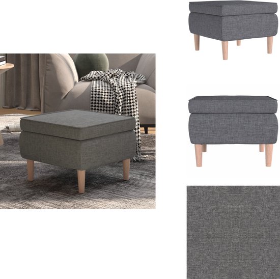 Relaxdays Kaptafel, met stoffen bekleding, houten poten, gevoerd, ronde kruk, h x d: 38 x 32 cm, crème