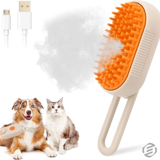 Efficiënte Huisdierborstel met Zelfreinigende Knop en Ergonomische Handgreep voor Alle