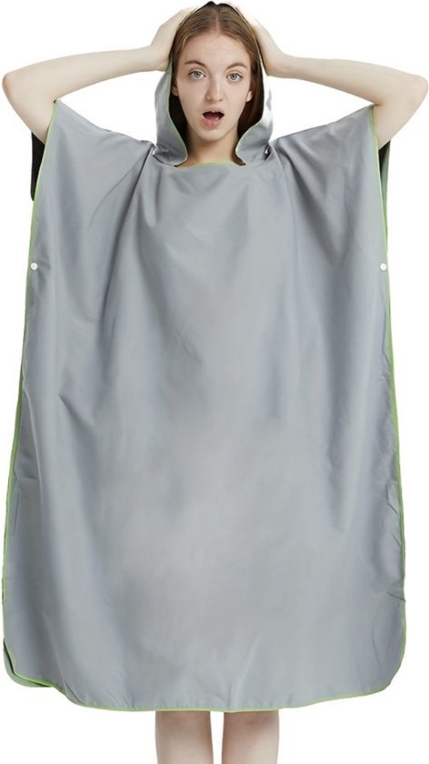 Bovista Surf Poncho - Serviette à langer - Adultes - Femme & Homme - Doux - Poncho - Gris Clair