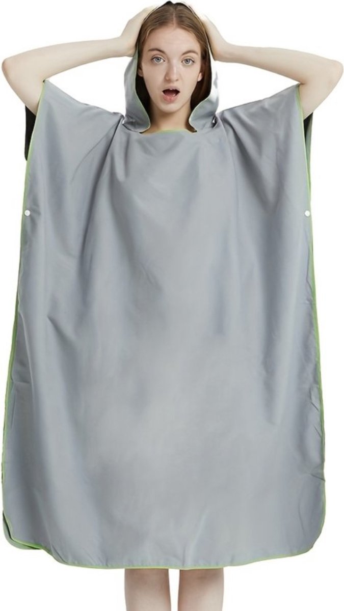 Bovista Surf Poncho - Omkleed Handdoek - Volwassenen - Dames & Heren - Zacht - Poncho - Lichtgrijs