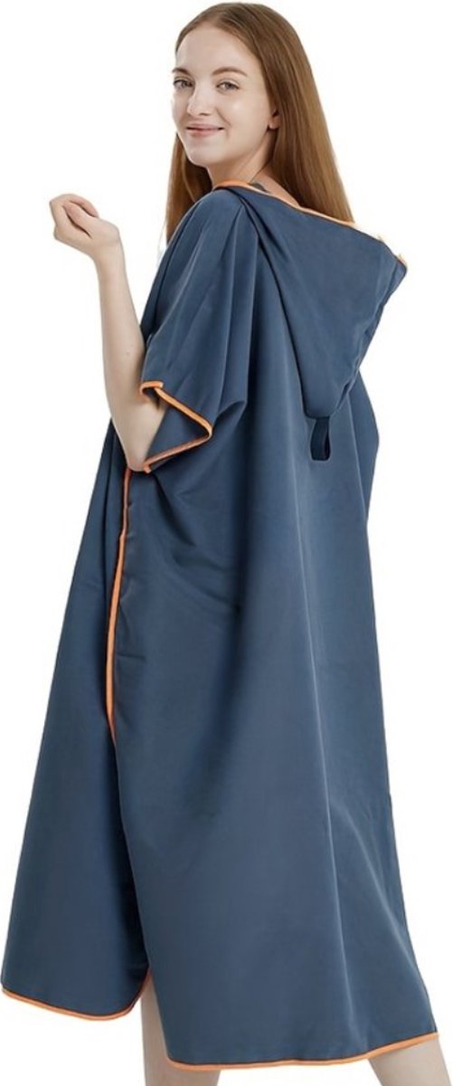 Bovista Surf Poncho - Omkleed Handdoek - Volwassenen - Dames & Heren - Zacht - Poncho - Donkerblauw